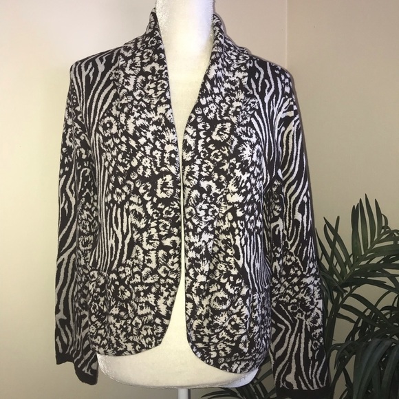 2/$20 Style & Co Open Front Collared Cotton Cardigan M - Picture 4 of 7